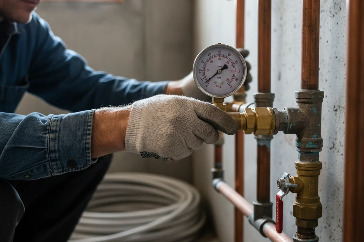 Pressure testing a repaired line during Water Line Repair in South Cle Elum